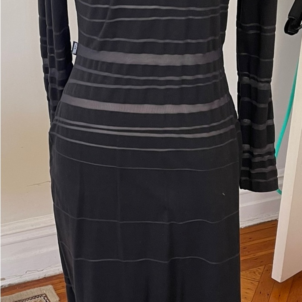 Moschino Black Bell Sleeve Sheath Dress